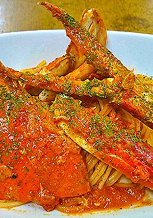 ワタリガニのトマトクリームパスタ-レシピのメイン写真