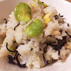 ■そら豆と塩こんぶの簡単混ぜごはん-レシピのメイン写真