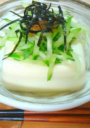 冷やっこのきゅうりとなめ茸のせ-レシピのメイン写真