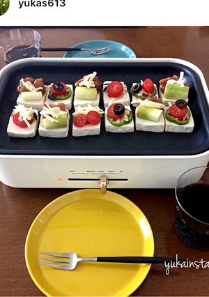 ホットプレートで豆腐ピザ-レシピのメイン写真