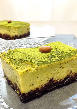 簡単*抹茶ヨーグルトチーズケーキ*-レシピのメイン写真