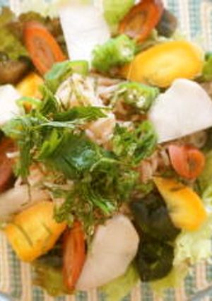 ぬか漬けサラダの明太子蕎麦-レシピのメイン写真