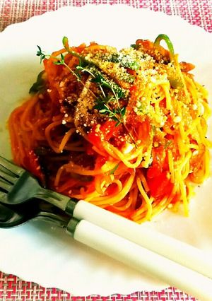 10分で出来るトマトソースのパスタ-レシピのメイン写真