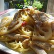 豚肉とレンコンのおかずパスタ
