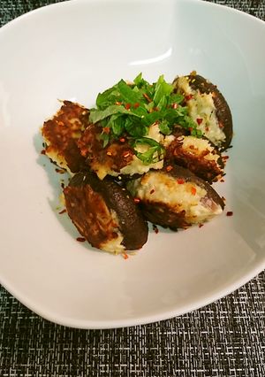 椎茸の鶏ひきのっけ焼き-レシピのメイン写真