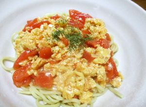 おひとりさまの玉子とトマトで簡単冷麺-レシピのメイン写真