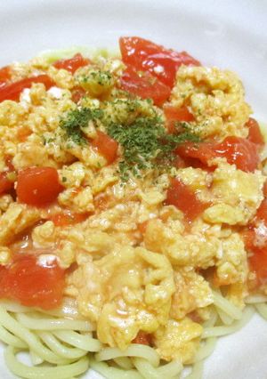 おひとりさまの玉子とトマトで簡単冷麺-レシピのメイン写真