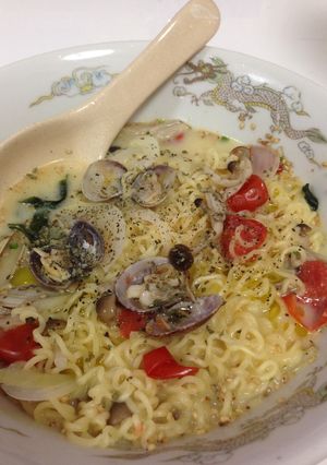 簡単クリーミー☆豆乳あさりラーメン-レシピのメイン写真