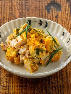 かぼちゃとチキンの胡麻和えサラダ-レシピのメイン写真