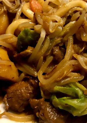 残りのカレーで焼きカレーうどん-レシピのメイン写真