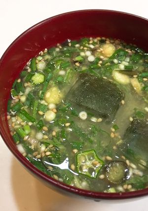 夏の朝に♪冷たい味噌スープ【冷汁】-レシピのメイン写真