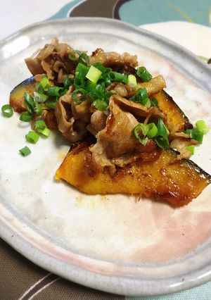 かぼちゃと豚肉の豆板醤炒め♪-レシピのメイン写真