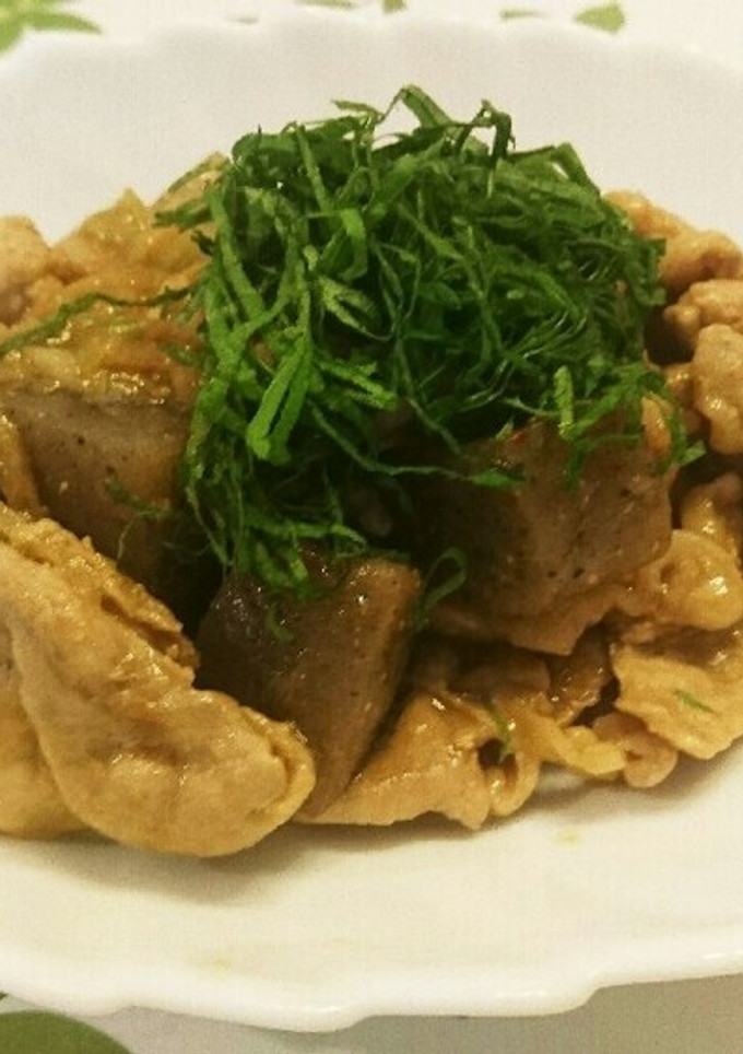 豚バラと蒟蒻の辛子味噌マヨ焼き-レシピのメイン写真