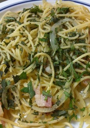 大葉好きな方へ！大葉のコンソメ味パスタ　-レシピのメイン写真