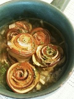 ロールなすベーコンのコンソメスープ煮-レシピのメイン写真