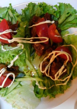 簡単★焼肉のレタス巻きサラダ-レシピのメイン写真