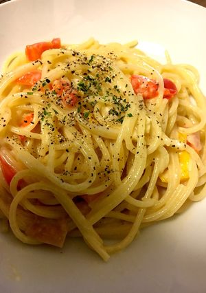 色とりどりカルボナーラ風パスタ-レシピのメイン写真