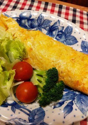 ニラともやしの♪カレー味チーズオムレツ♥-レシピのメイン写真