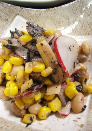 ラディッシュとひじきとお豆の胡麻和え-レシピのメイン写真