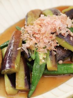 レンジで簡単♪オクラとなすの煮びたし-レシピのメイン写真