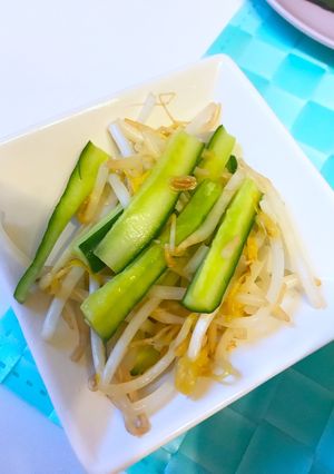 簡単すぎ☆キュウリともやしの漬物('ω'-レシピのメイン写真
