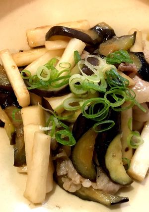 旦那の好物♡豚バラとナス長芋のめんつゆ煮-レシピのメイン写真