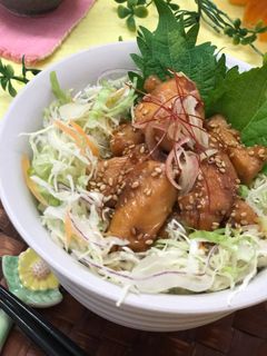 ムネ肉の甘辛い炒めの丼物-レシピのメイン写真