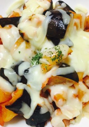 フライパンで簡単☆ナスじゃがチーズ炒め-レシピのメイン写真