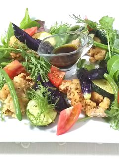 鶏肉のフリットと夏野菜のサラダ仕立て-レシピのメイン写真