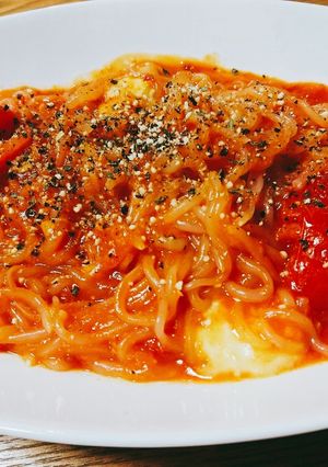トマトとモッツァレラのしらたきパスタ-レシピのメイン写真