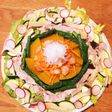 野菜たっぷりの茹でエビと冷しゃぶ
