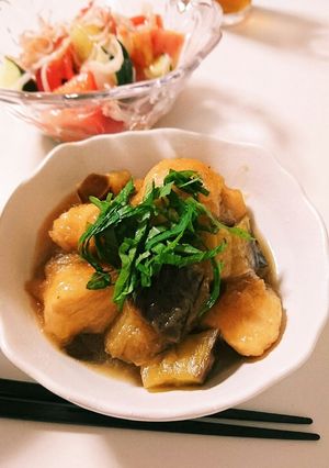 鶏むね肉と茄子の梅おろしポン酢煮-レシピのメイン写真