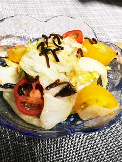 レタスとミニトマトの塩昆布サラダ-レシピのメイン写真