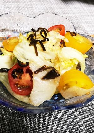 レタスとミニトマトの塩昆布サラダ-レシピのメイン写真