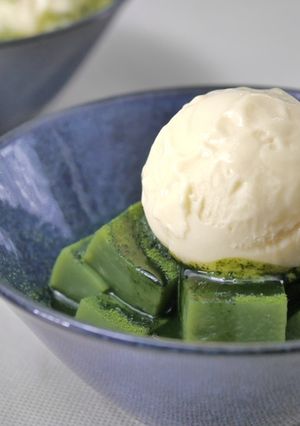 抹茶の葛餅～アイスのせ～-レシピのメイン写真
