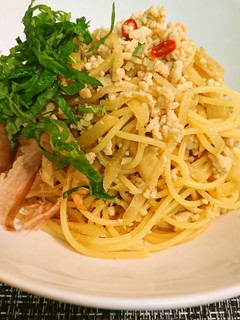 鶏そぼろと新生姜のパスタ-レシピのメイン写真
