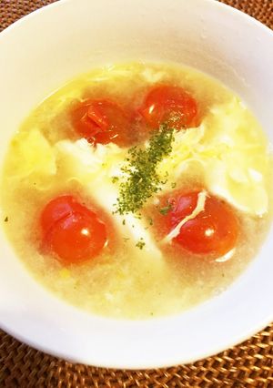 プチトマトと卵の中華スープ-レシピのメイン写真
