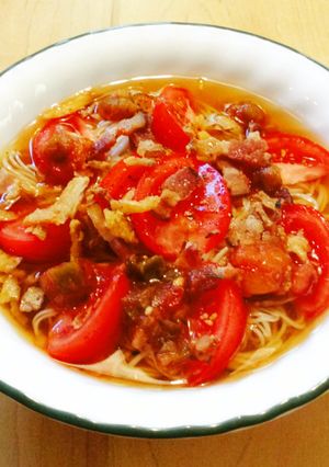 ベーコンとトマトのサルサdeそうめん-レシピのメイン写真