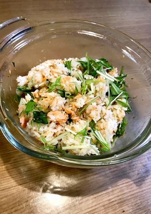 鮭と水菜の和洋混ぜごはん-レシピのメイン写真