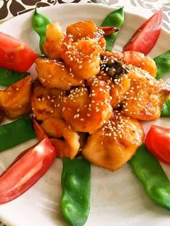 サケとエビの黒酢中華炒め♪-レシピのメイン写真