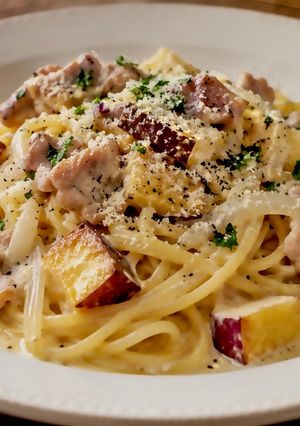 豚肉とさつまいものクリームパスタ-レシピのメイン写真