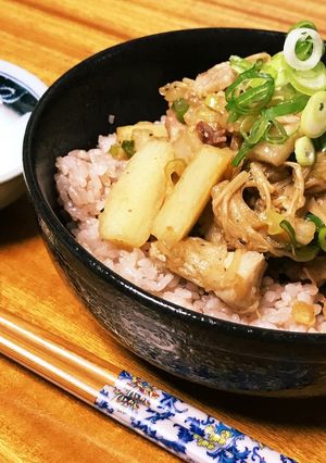 豚バラと山芋の♡焦がし醤油丼-レシピのメイン写真