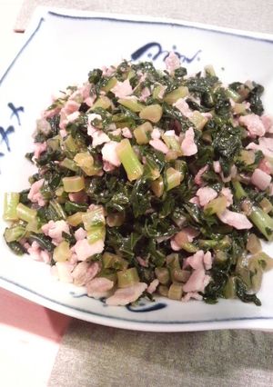 大根葉と豚肉の炒め物-レシピのメイン写真