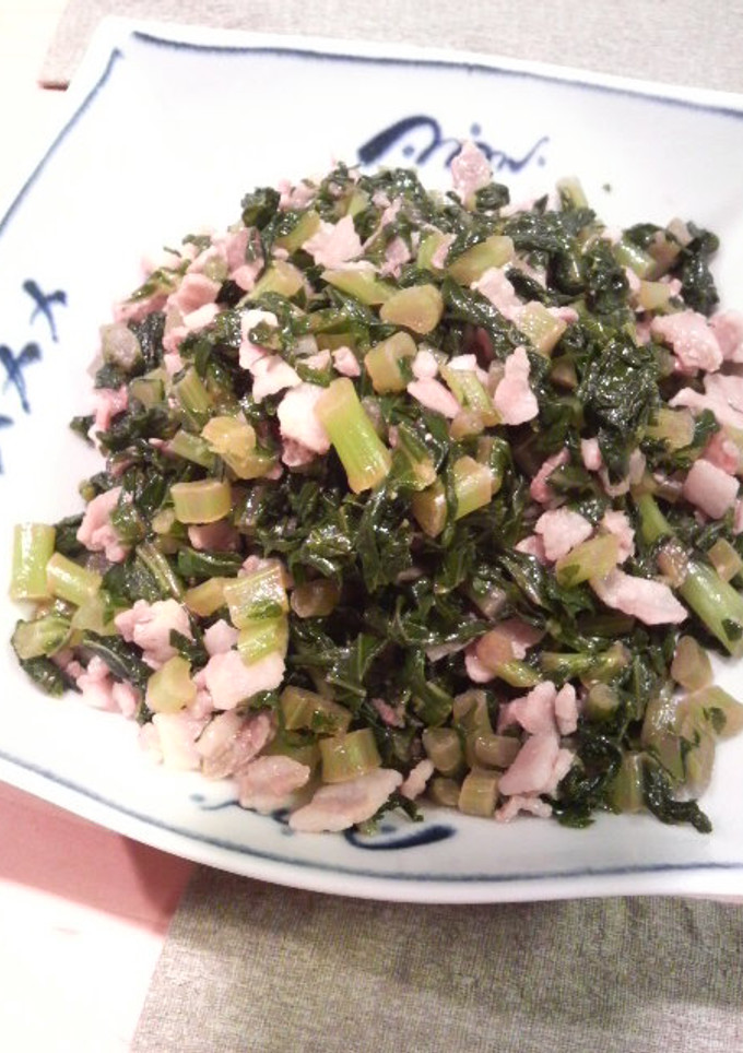 大根葉と豚肉の炒め物-レシピのメイン写真