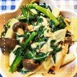 簡単!春菊としめじの醤油ツナマヨ炒め