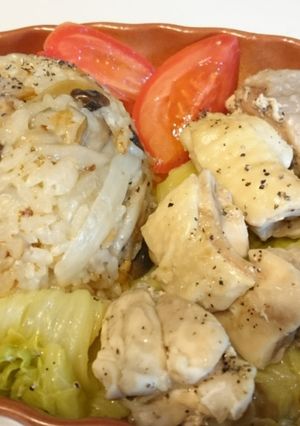 炊飯器で簡単！カルアチキン風炊込ズボラ飯-レシピのメイン写真