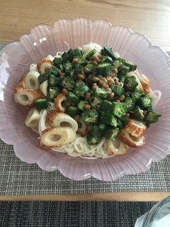 夏に☆納豆とオクラのネバネバそうめん-レシピのメイン写真