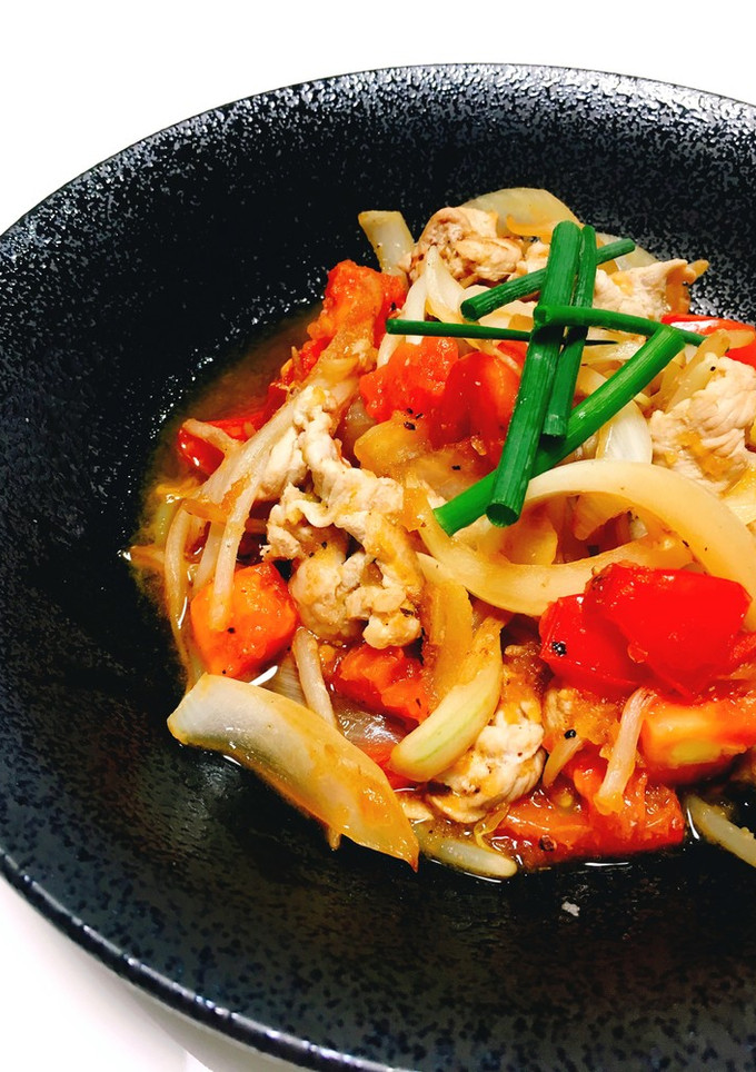疲労回復♬トマトと豚肉の和風炒め-レシピのメイン写真