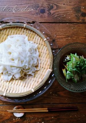 薬味たっぷり♡サバ缶とオクラのつけ麺-レシピのメイン写真