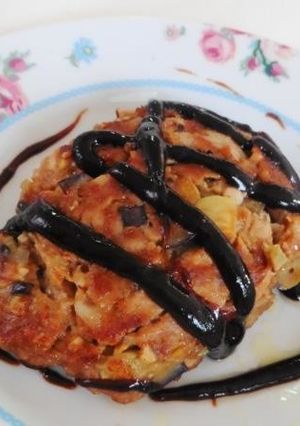 なすと豚肉の味噌バーグ-レシピのメイン写真